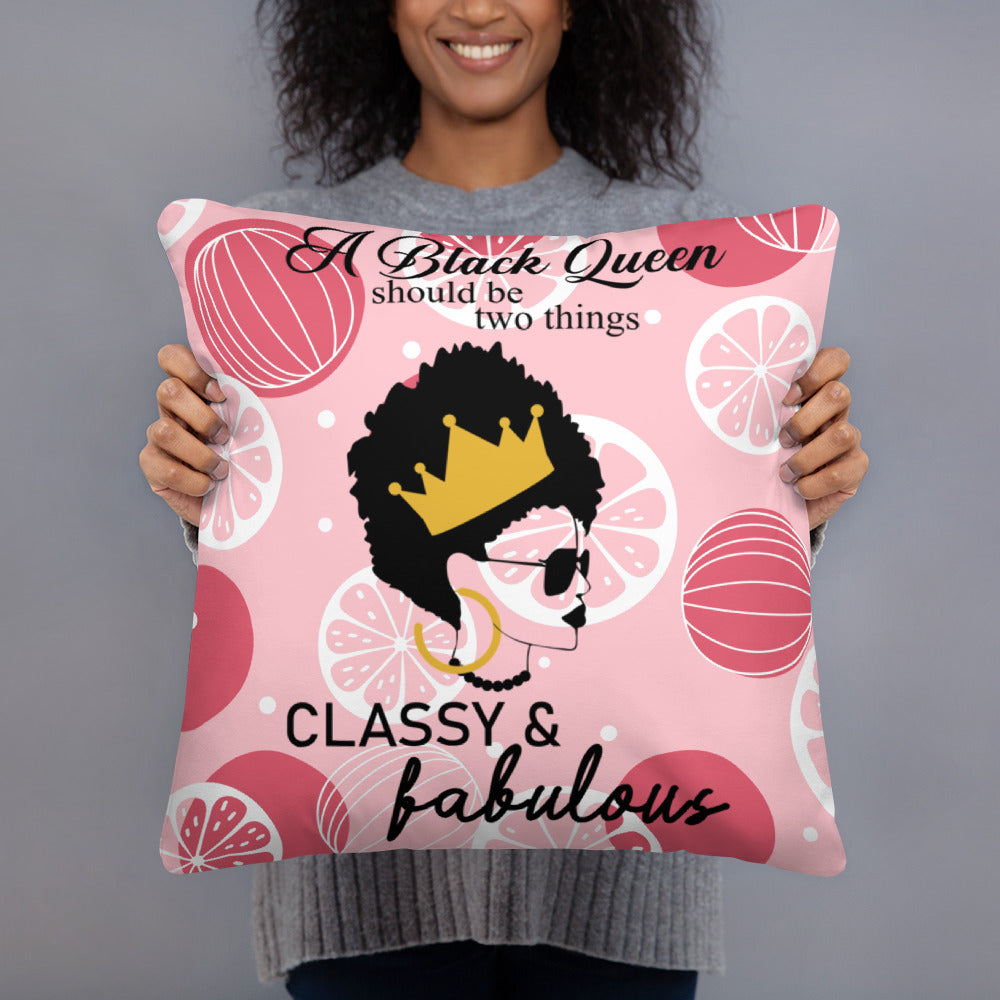 FABULOUS AND CLASSY BLACK QUEEN- Basic Pillow