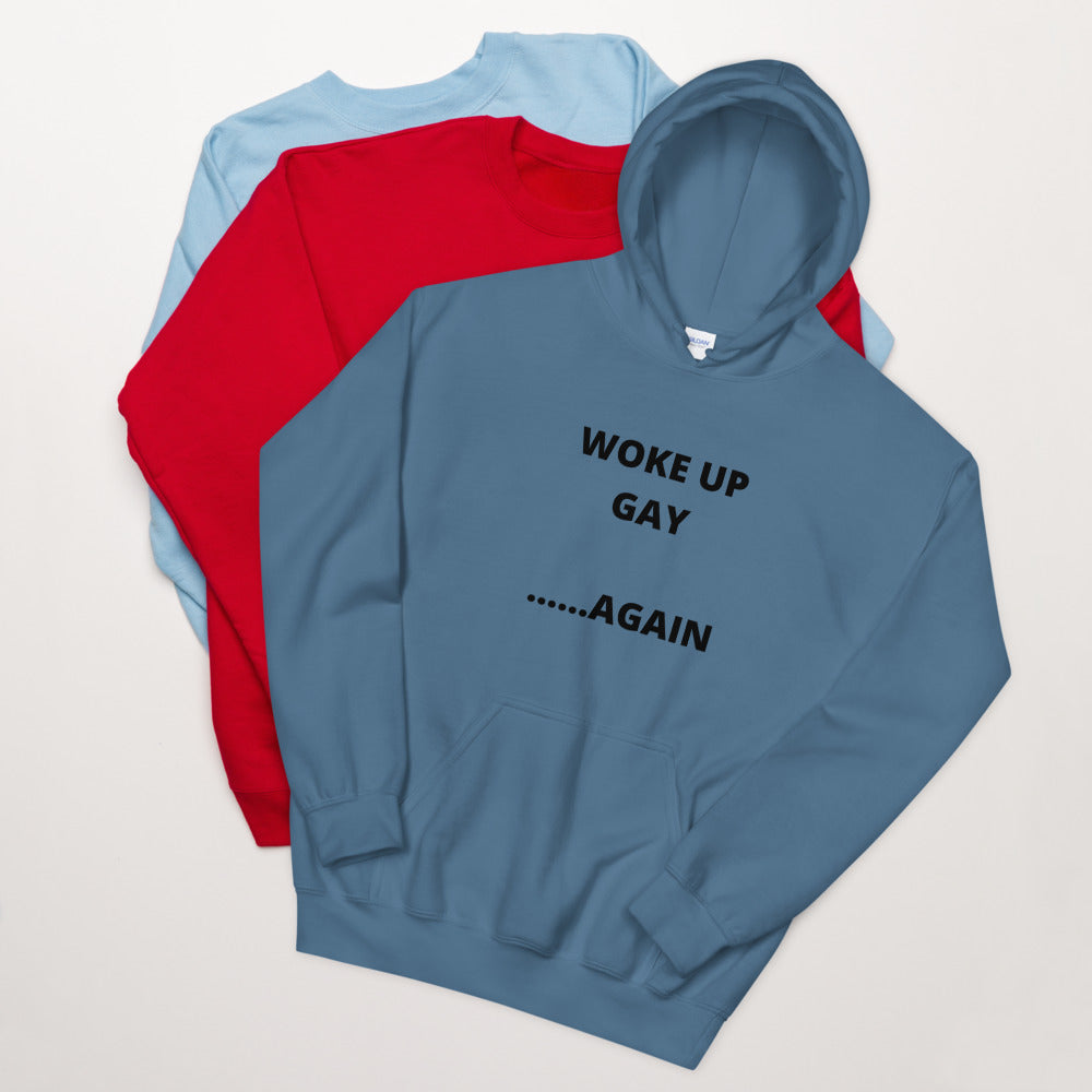 WOKE UP GAY, AGAIN- Unisex Hoodie