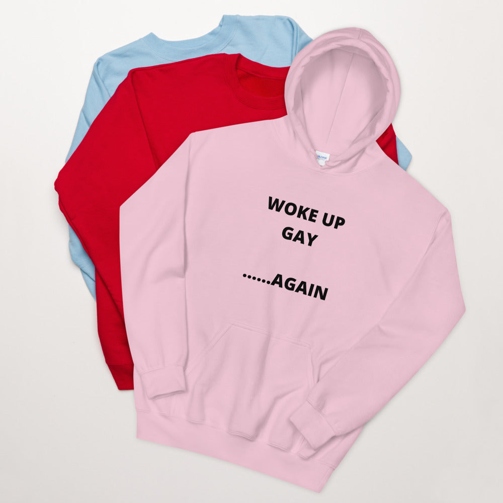 WOKE UP GAY, AGAIN- Unisex Hoodie