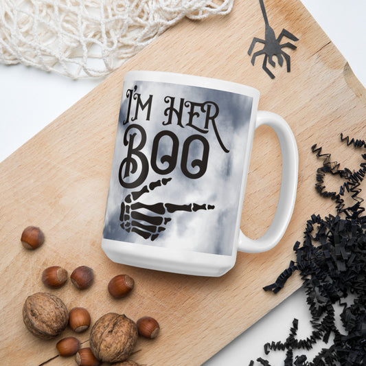 I'M HER BOO- White glossy mug